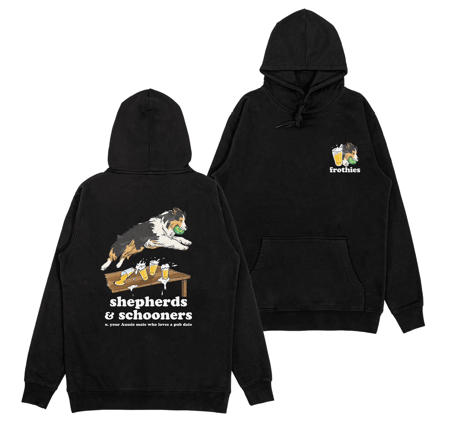 Shepherds & Schooners Hoodie Black Hoodie Frothies