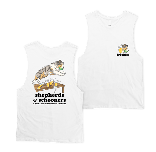 Shepherds & Schooners Muscle Tee White Muscle Tanks Frothies