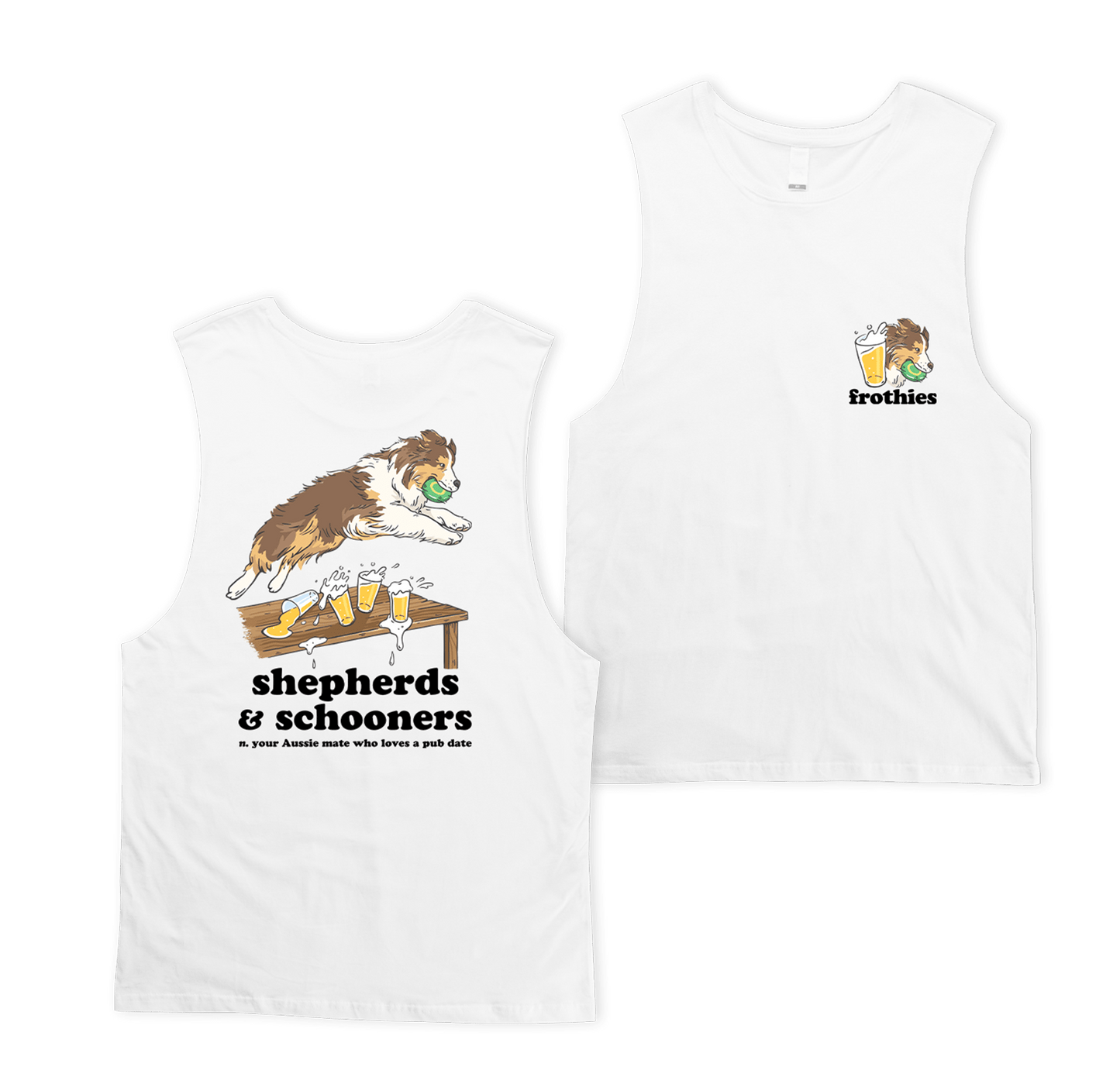 Shepherds & Schooners Muscle Tee White Muscle Tanks Frothies