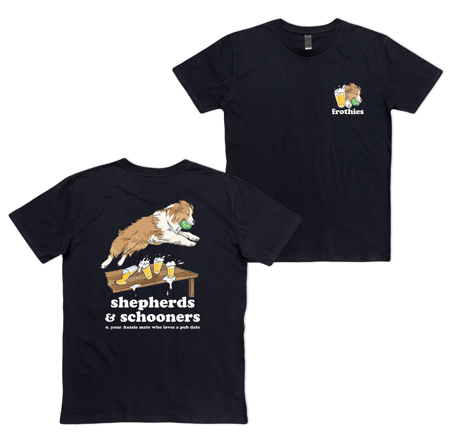 Shepherds & Schooners Tee Black T-Shirt Frothies