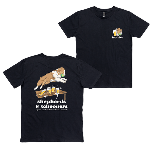 Shepherds & Schooners Tee Black T-Shirt Frothies