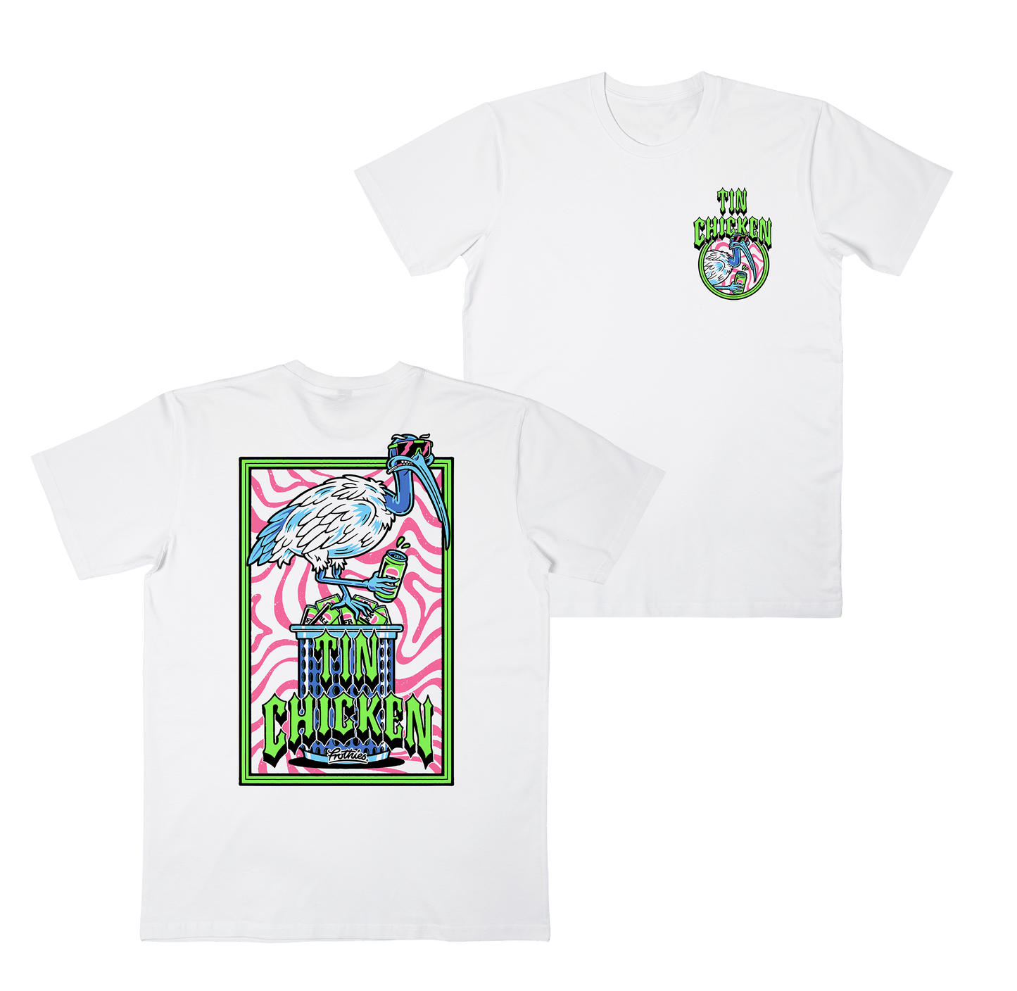 Tin Chicken Tee White T-Shirts Frothies