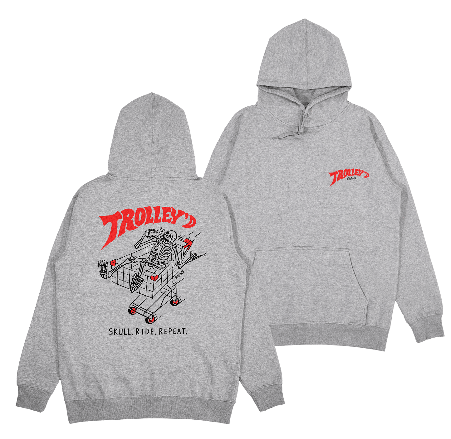 Trolley'd Hoodie Grey Hoodie Frothies