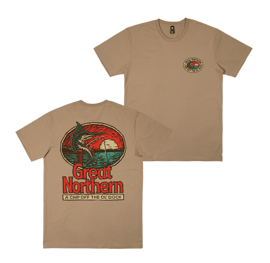 Chip off the Dock Tee Tan T-Shirt Great Northern