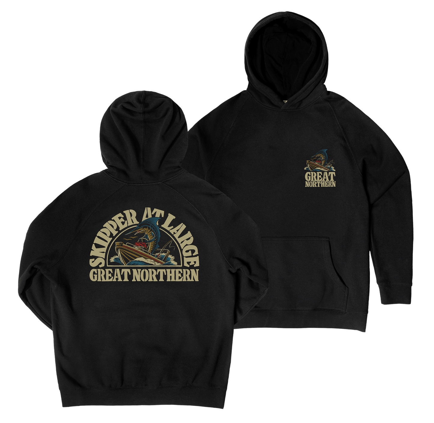Skipper at Large Hoodie Black Hoodie Great Northern