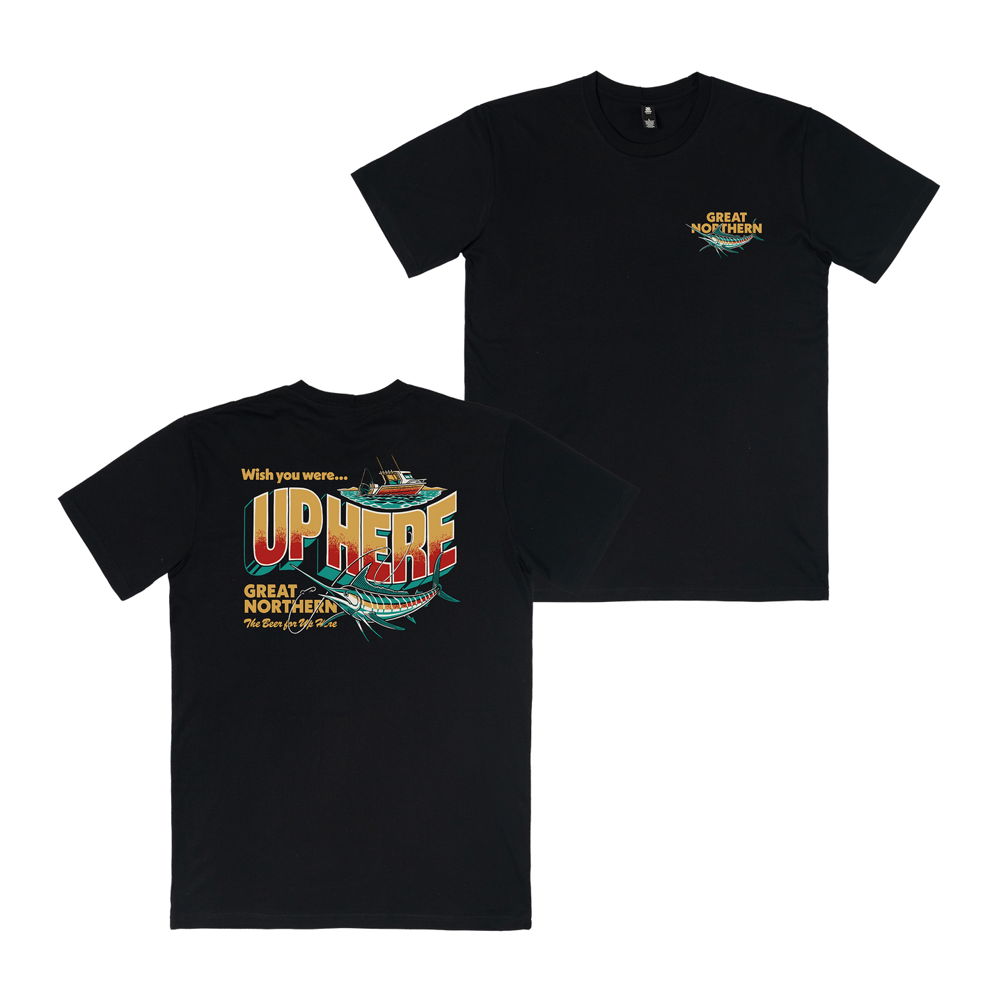 Up Here Tee Black T-Shirt Great Northern
