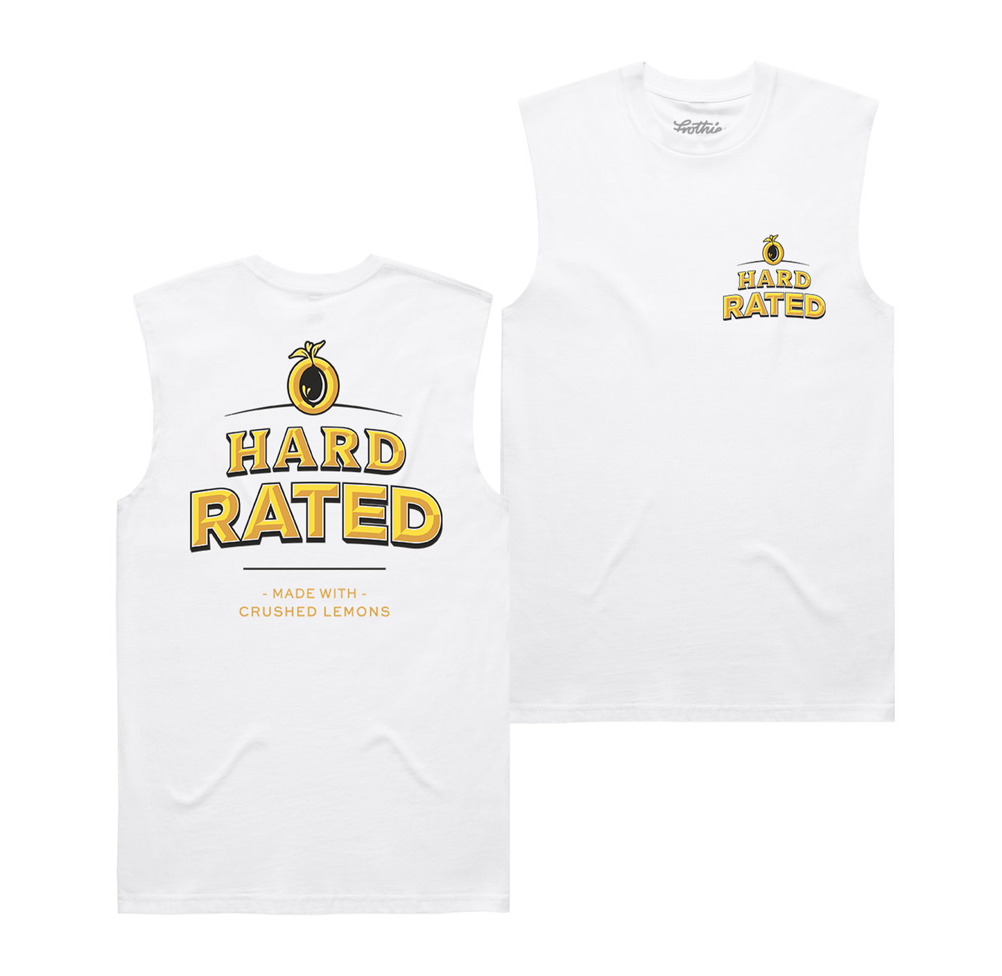 HR Classic Muscle Tee White Muscle Tank Hard Rated