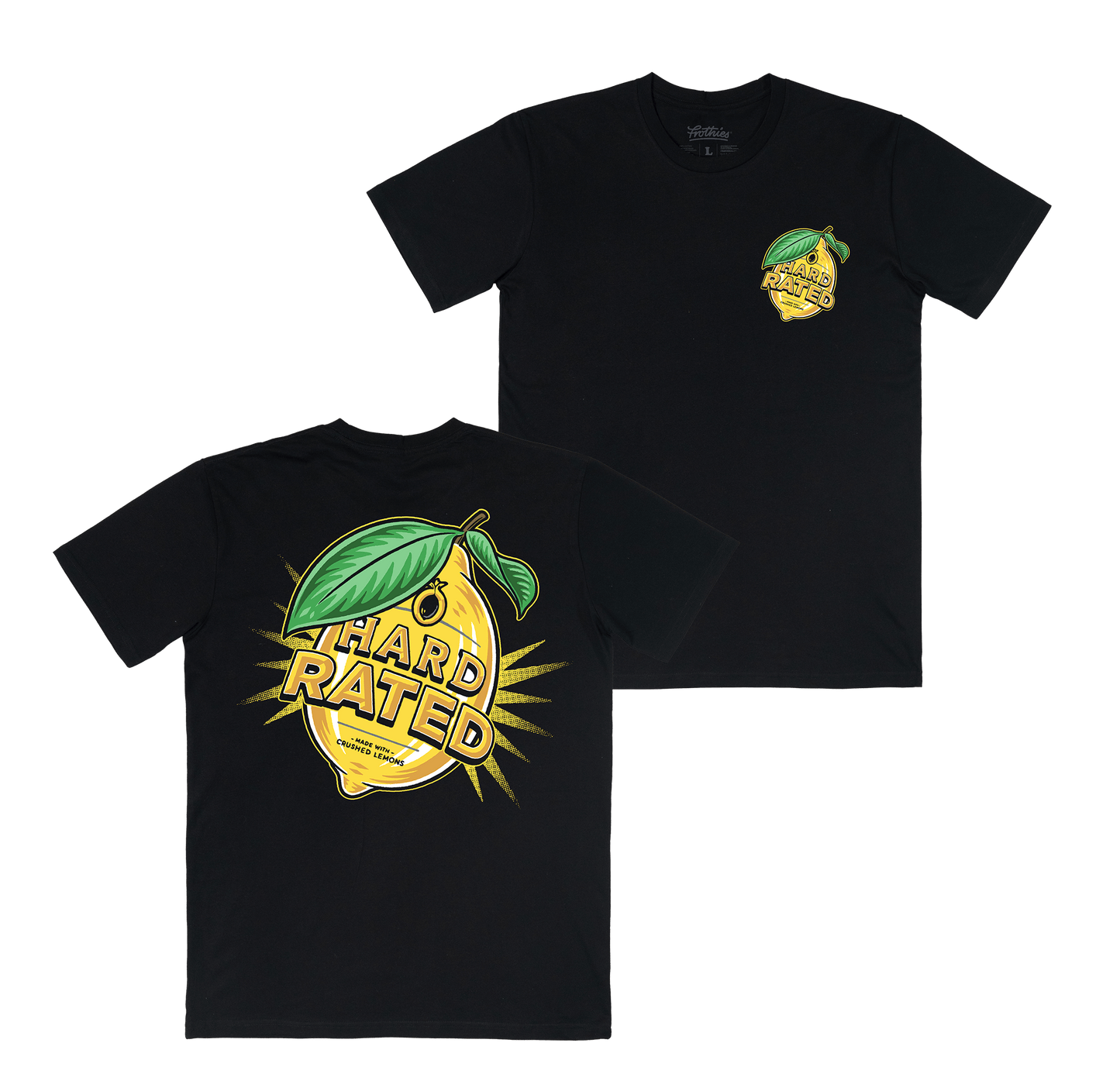 Zesty Lemon Tee Black T-Shirt Hard Rated