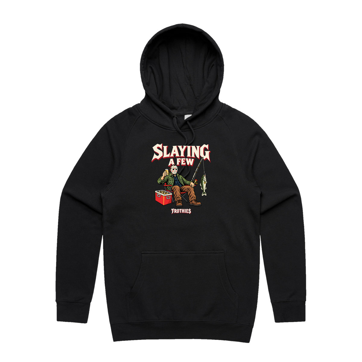 Slaying A Few Hoodie Black — Black front