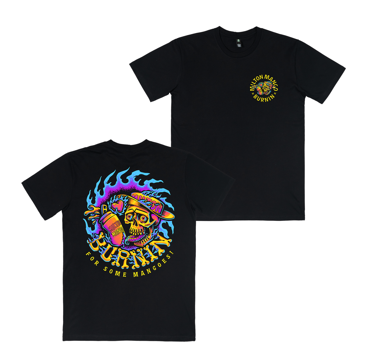 Burnin' 2 Tee Black T-Shirt Milton Mango