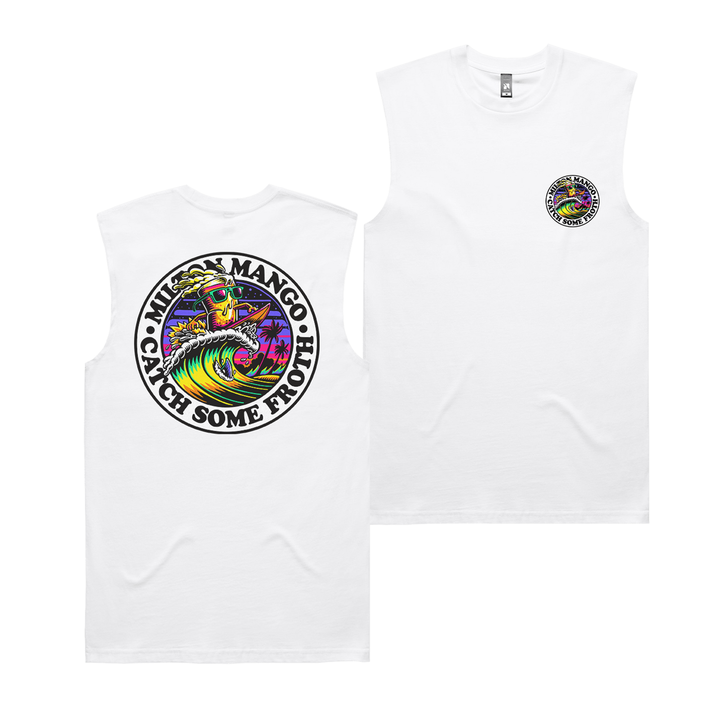 Catch Some Froth Muscle Tee White Muscle Milton Mango