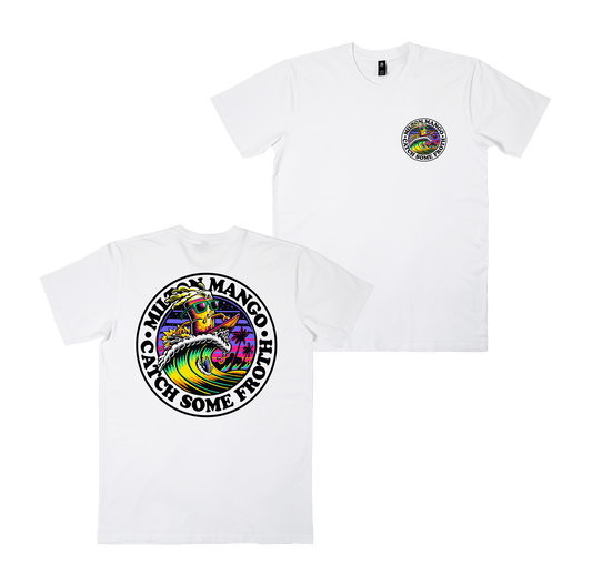 Catch Some Froth Tee White T-Shirt Milton Mango