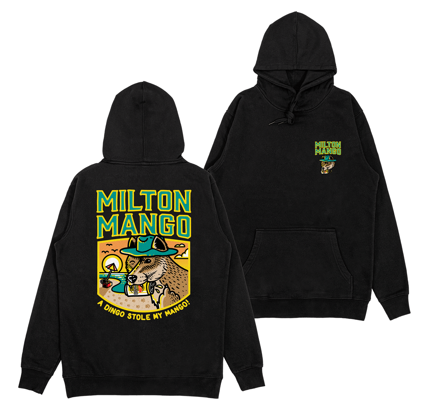 Dingo Hoodie Black Hoodie Milton Mango