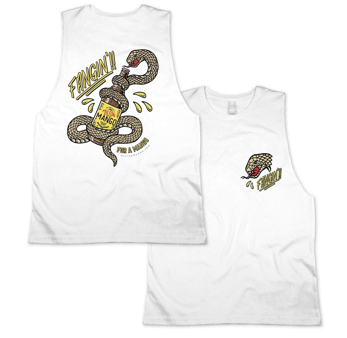 Fangin Muscle Tee White Muscle Tanks Milton Mango