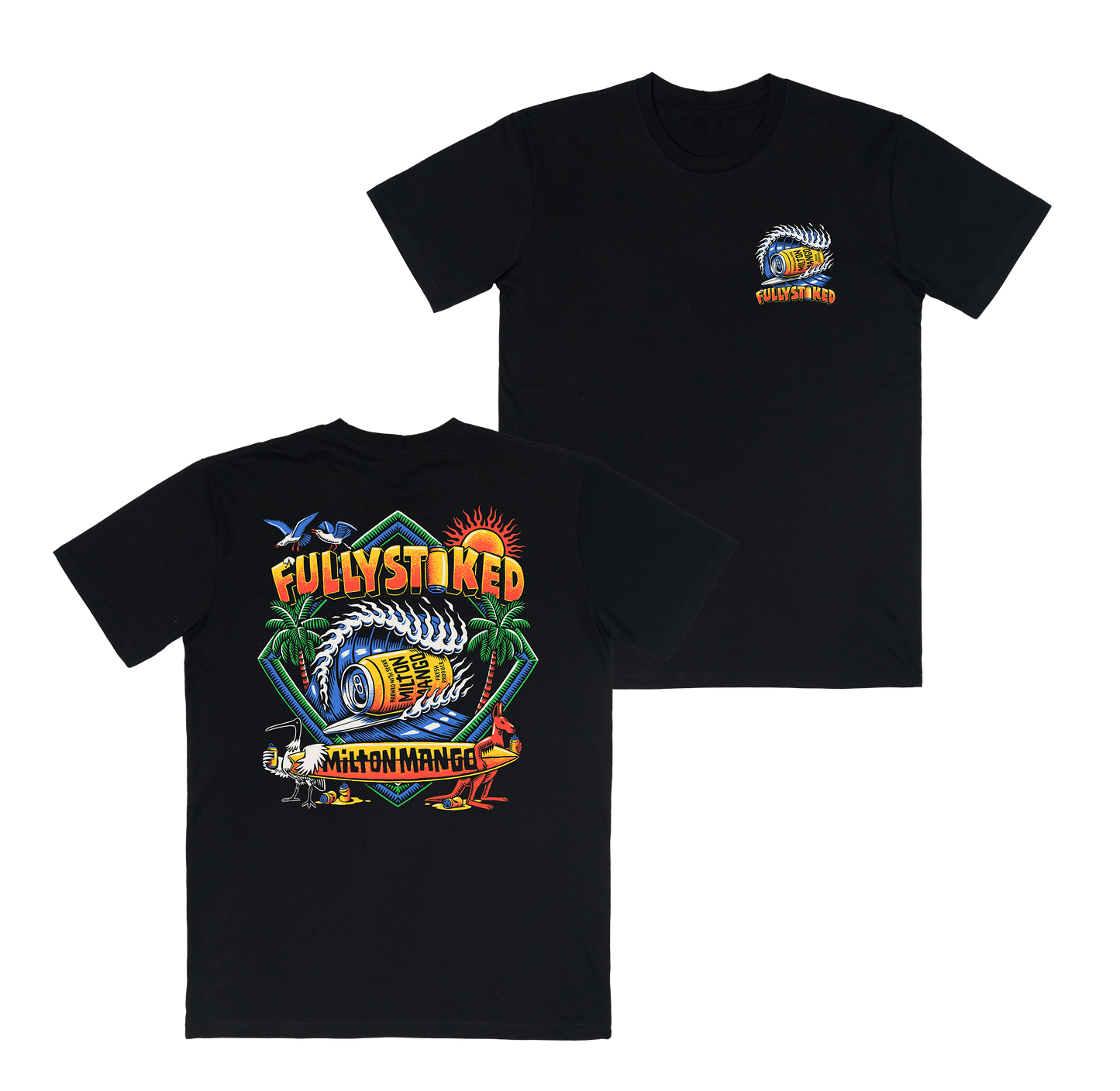 Fully Stoked Tee Black T-Shirts Milton Mango