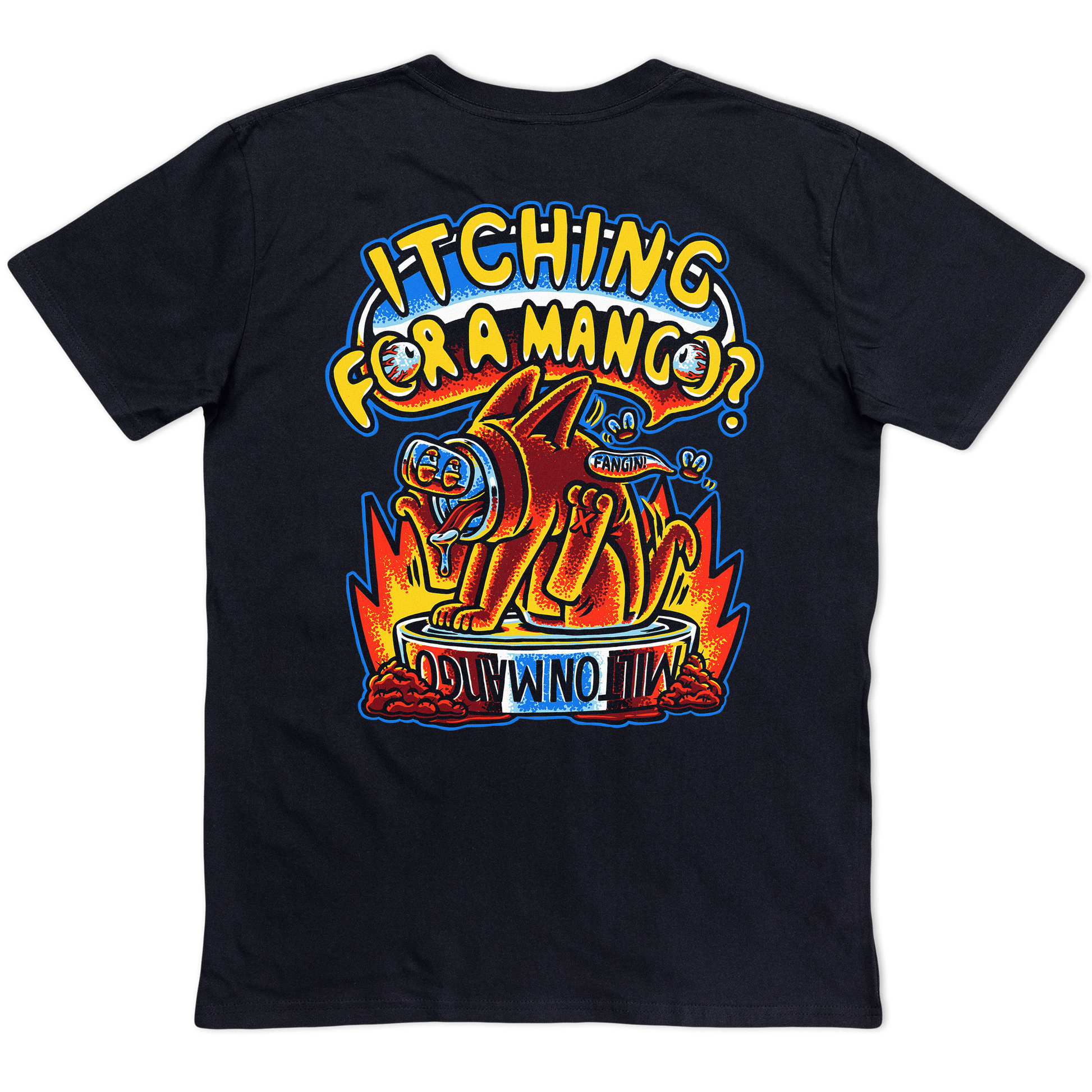 Itching for a Mango Tee Black T-Shirts Milton Mango