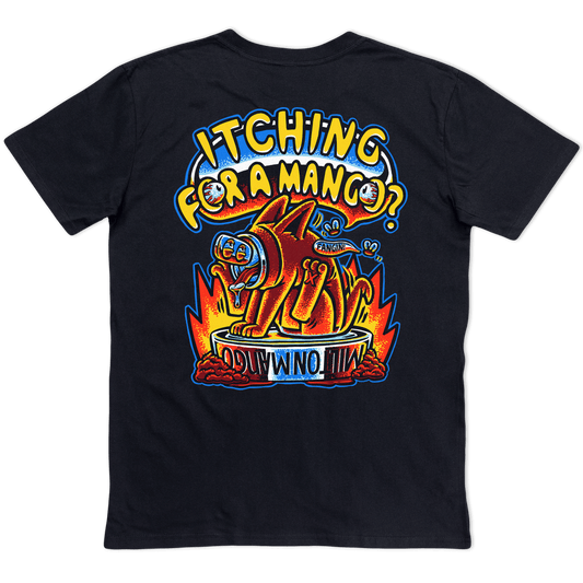 Itching for a Mango Tee Black T-Shirts Milton Mango