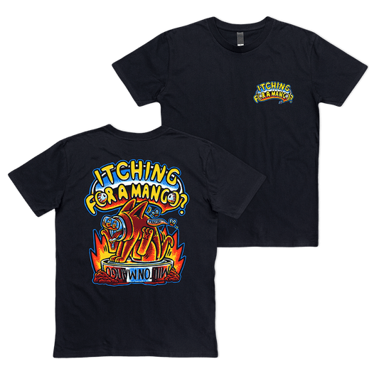 Itching for a Mango Tee Black T-Shirts Milton Mango
