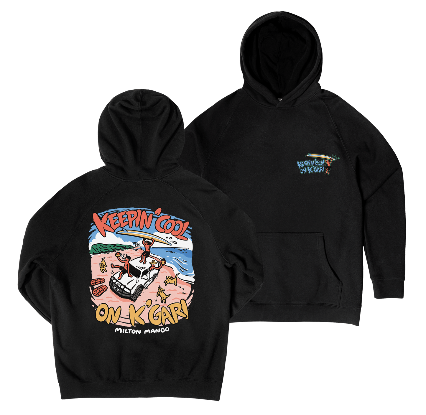 Keepin' Cool on K'Gari Hoodie Black Hoodie Milton Mango