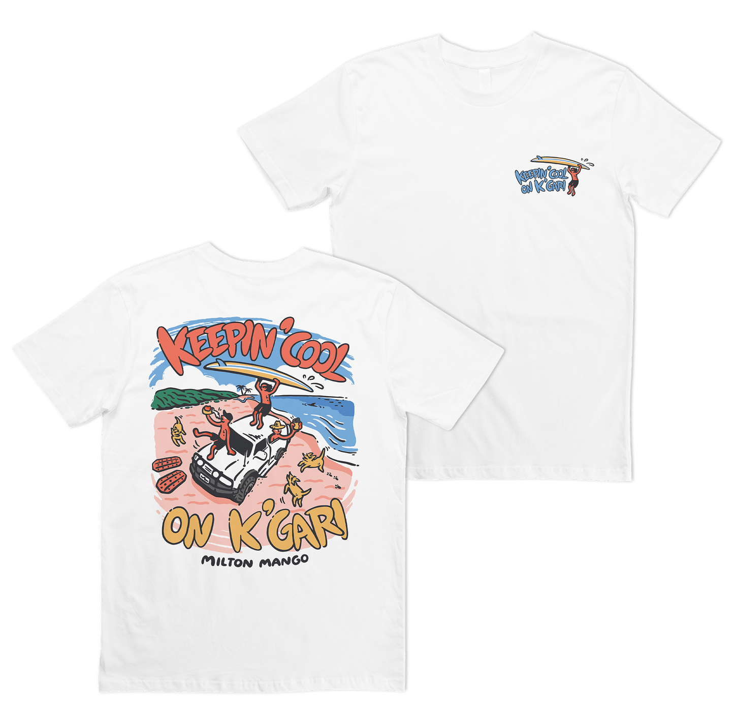 Keepin' Cool on K'Gari Tee White T-Shirts Milton Mango