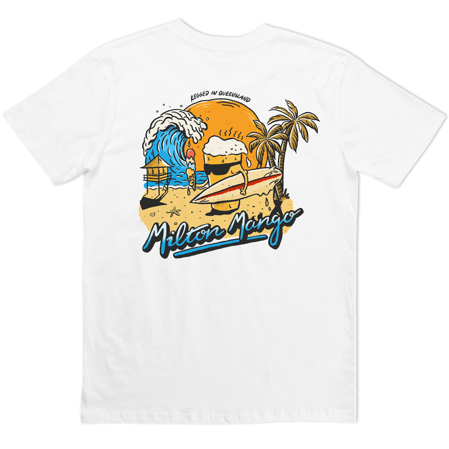 Kegged In QLD Tee White T-Shirts Milton Mango
