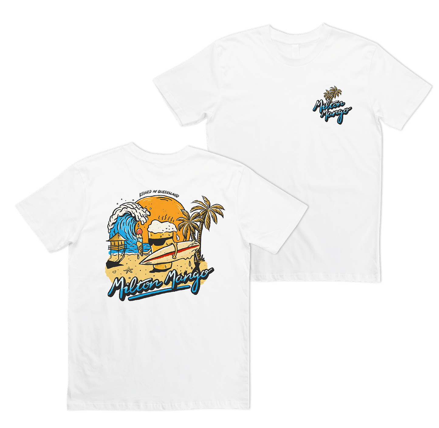 Kegged In QLD Tee White T-Shirts Milton Mango