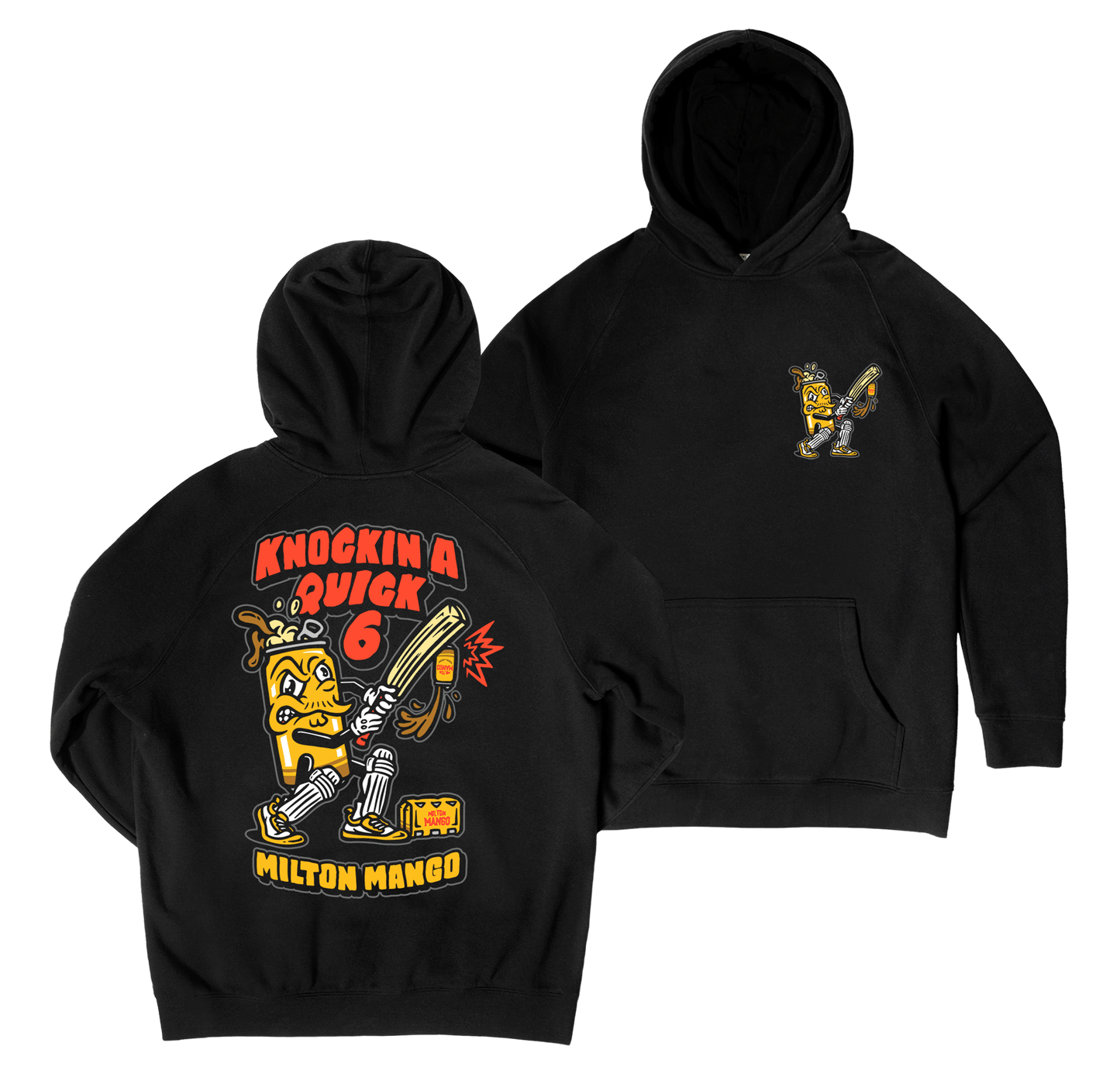 Knockin' a Quick Six Hoodie Black Hoodie Milton Mango