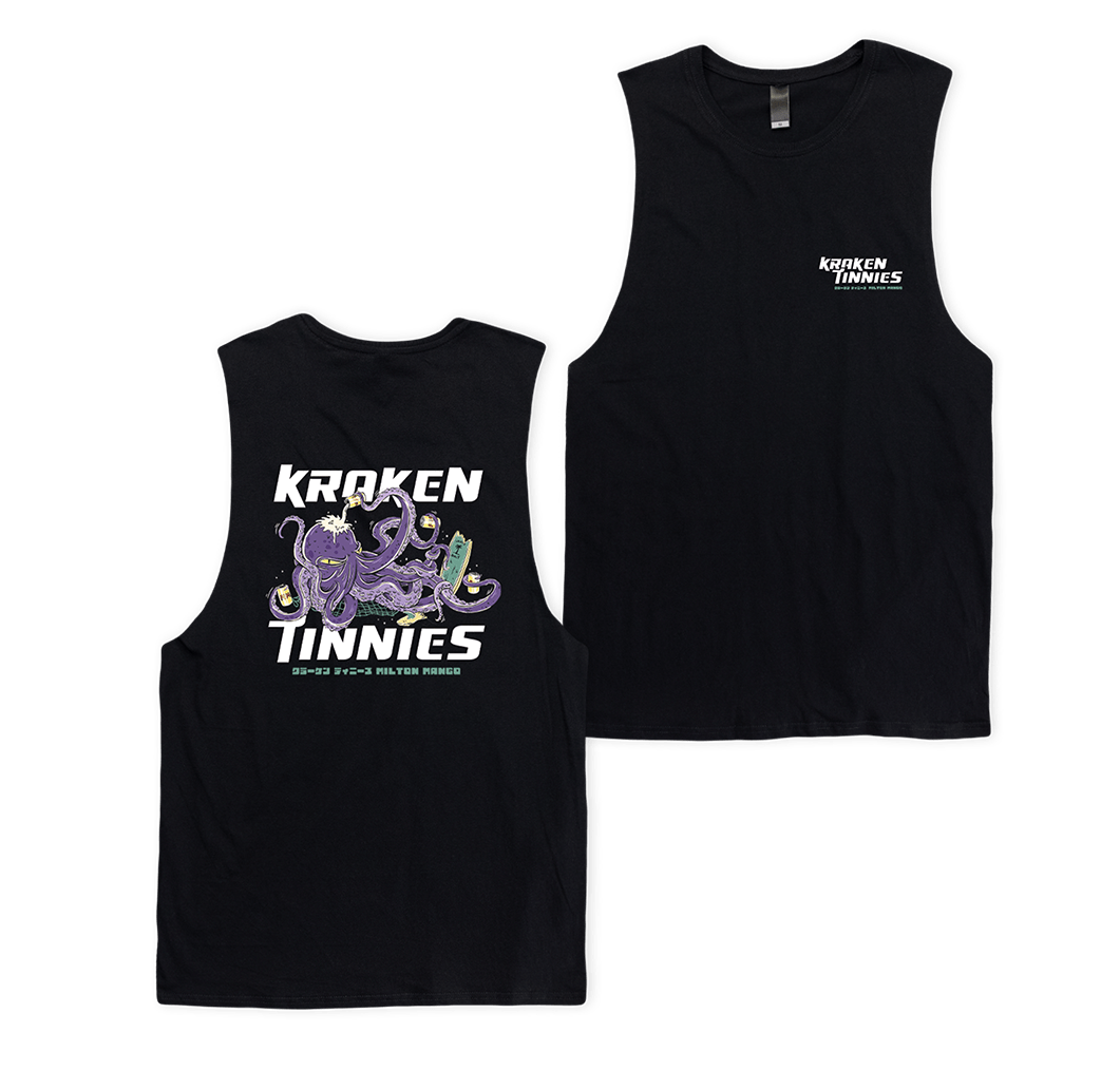 Kraken Tinnies Muscle Tee Black Muscle Tanks Milton Mango