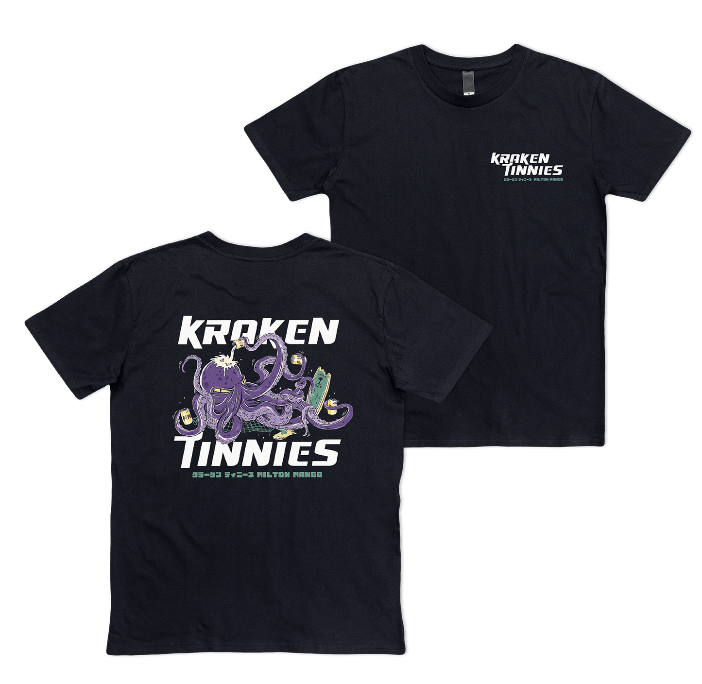 Kraken Tinnies Tee Black T-Shirts Milton Mango