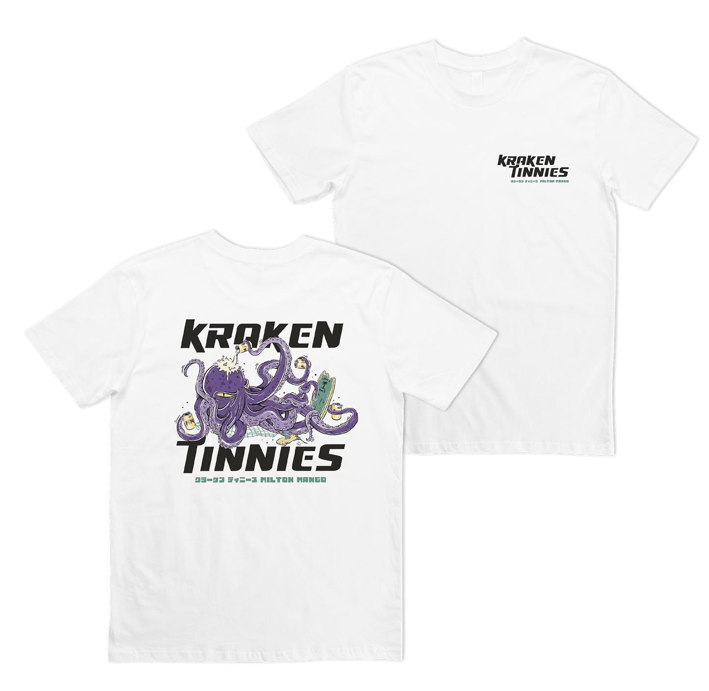 Kraken Tinnies Tee White T-Shirts Milton Mango