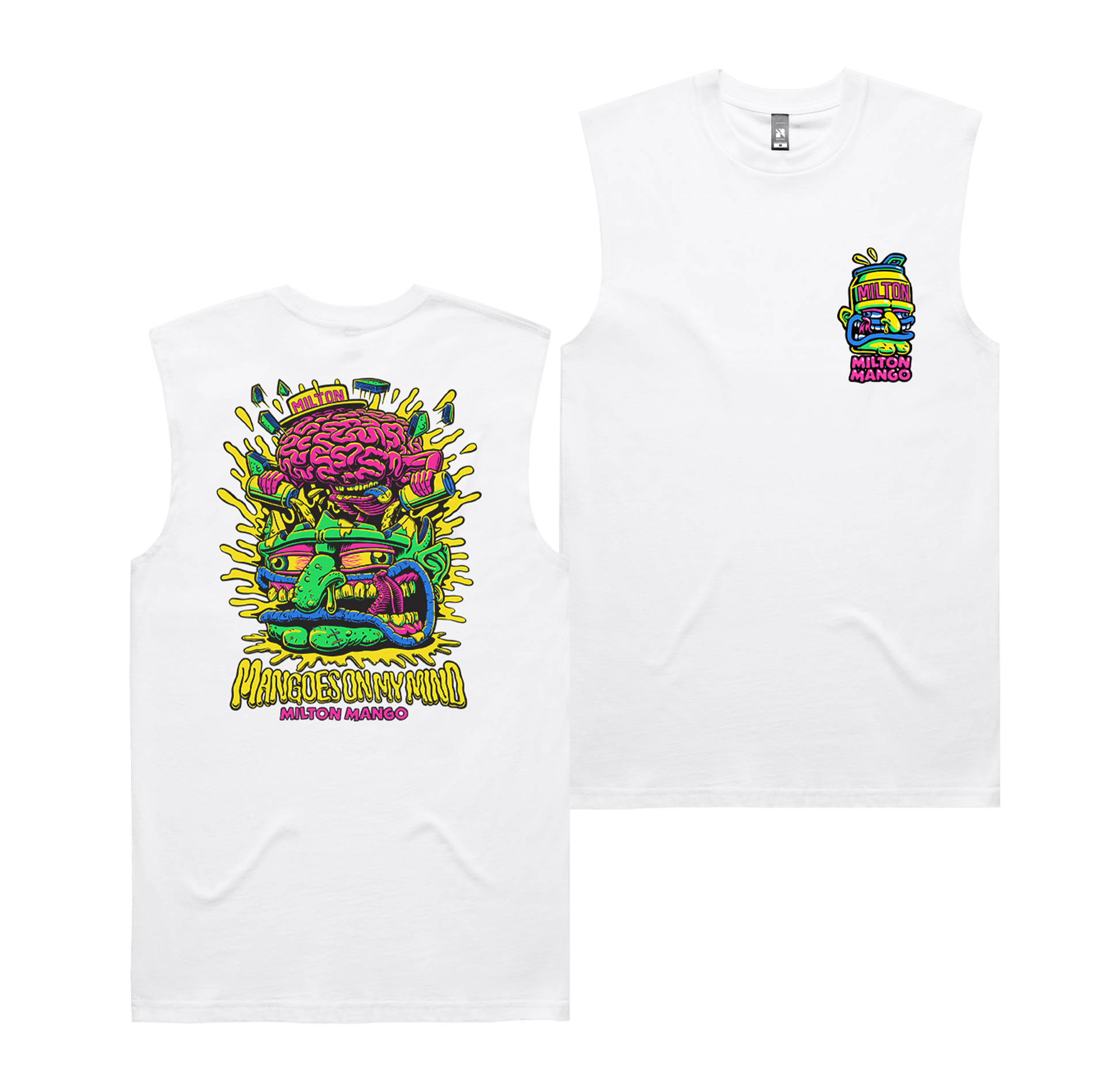 Mangoes on my Mind Muscle Tee White T-Shirt Milton Mango