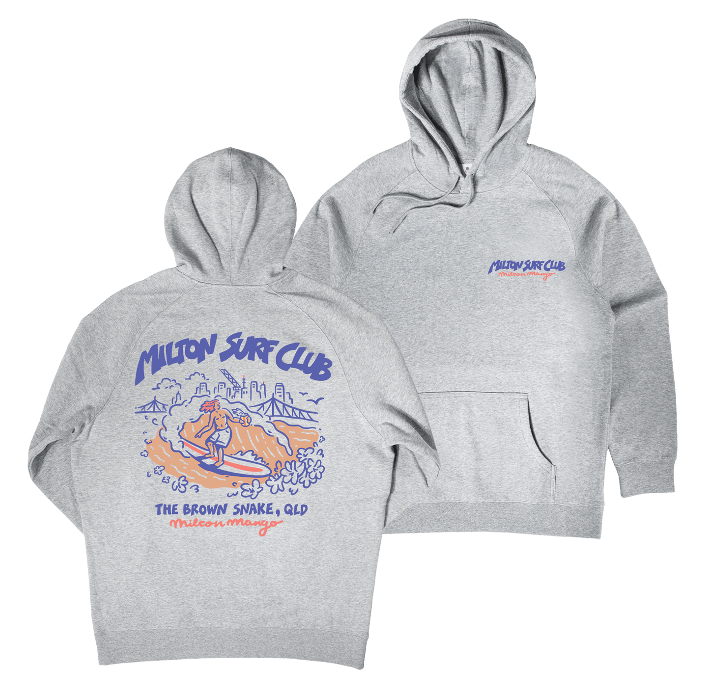 Milton Surf Club Hoodie Grey Hoodie Milton Mango