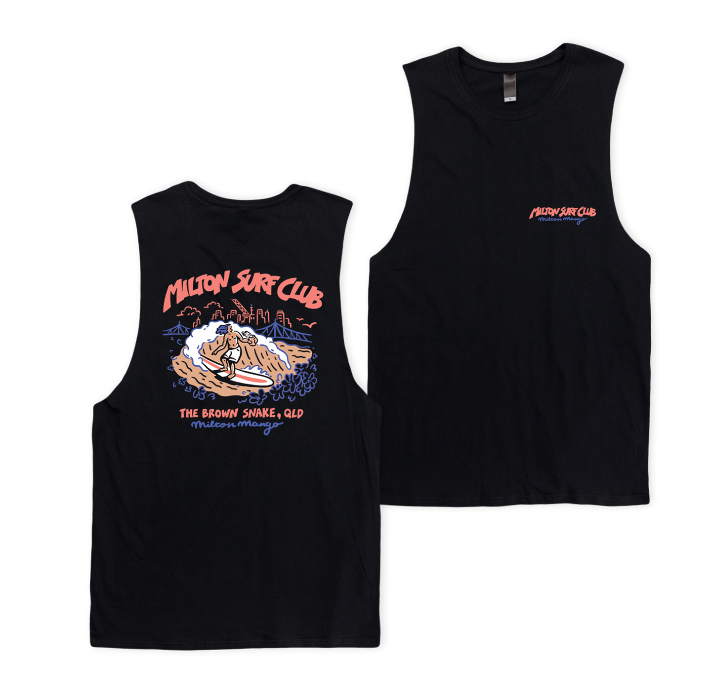 Milton Surf Club Muscle Tee Black Muscle Milton Mango