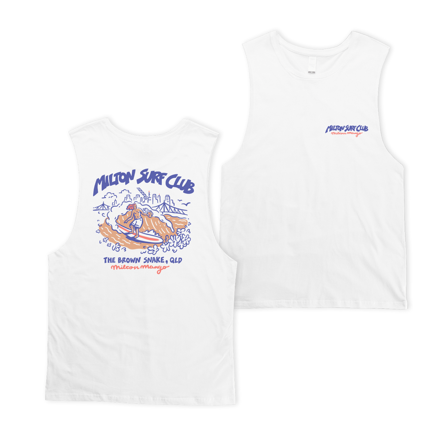 Milton Surf Club Muscle Tee White Muscle Milton Mango