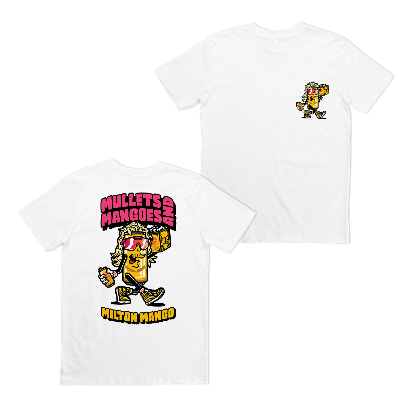 Mullets & Mangoes Tee White T-Shirt Milton Mango