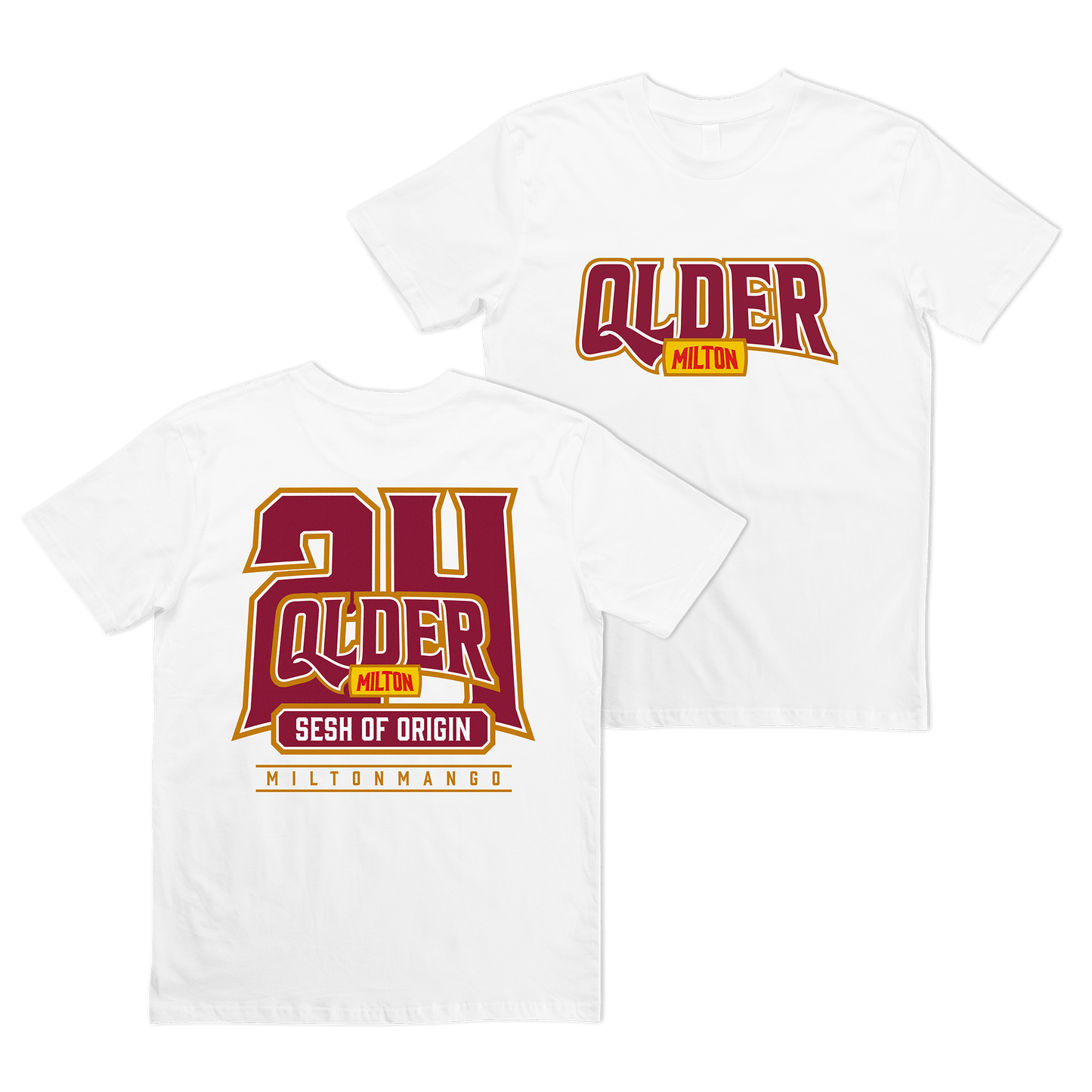 QLDER 24 Tee White T-Shirts Milton Mango