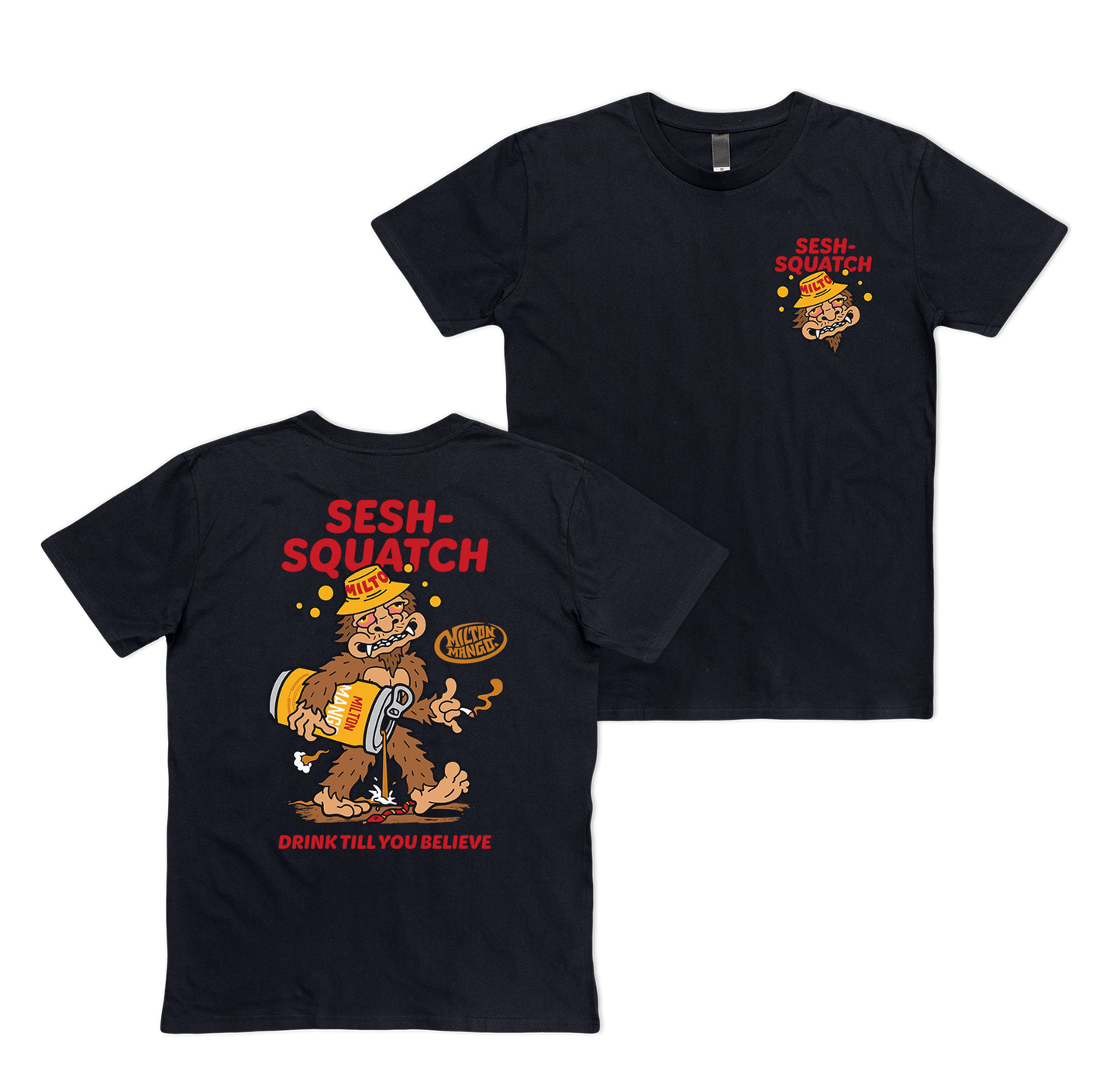 Sesh-Squatch Tee Black T-Shirts Milton Mango