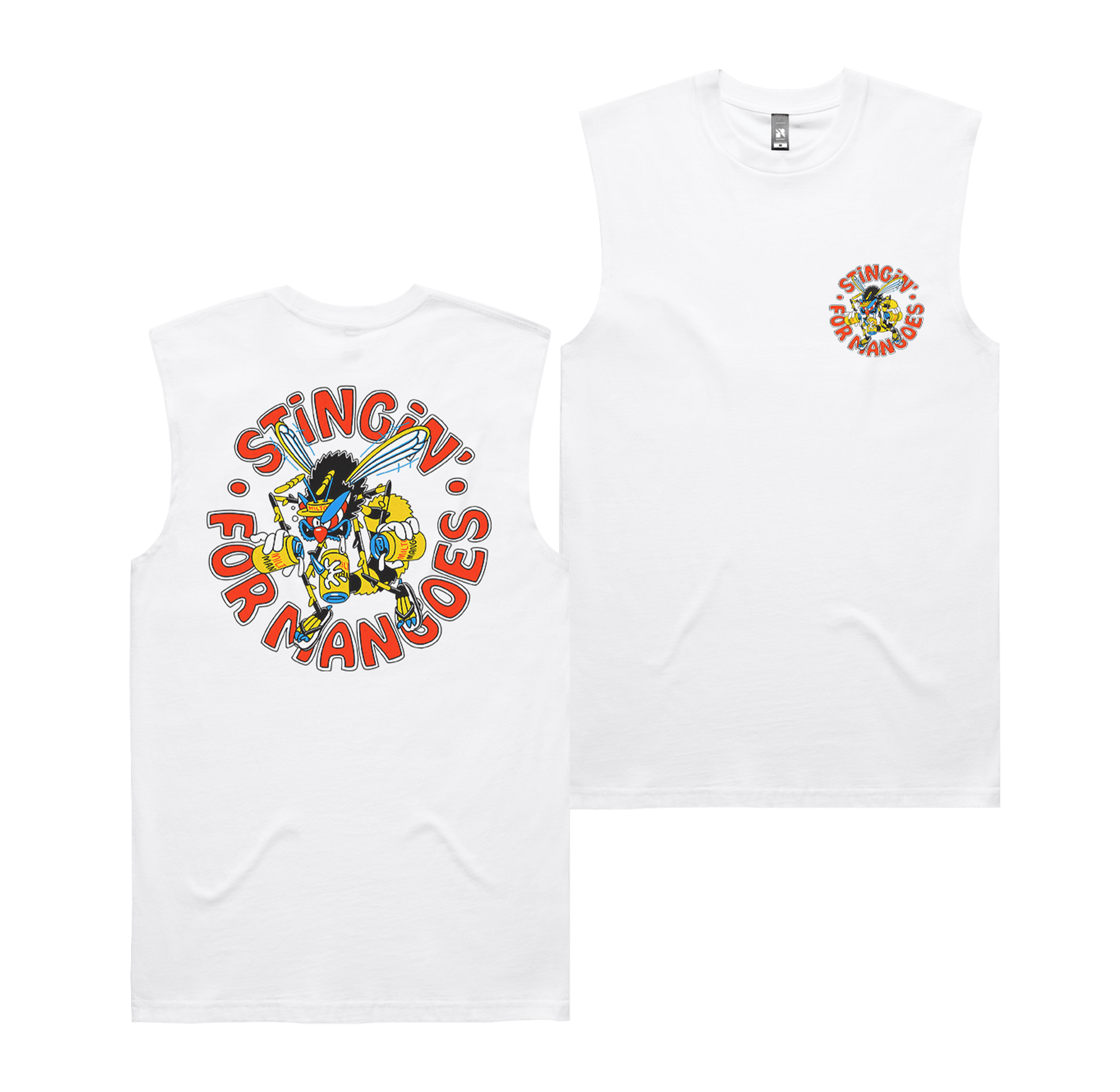Stingin' 5 Muscle Tee White T-Shirt Milton Mango
