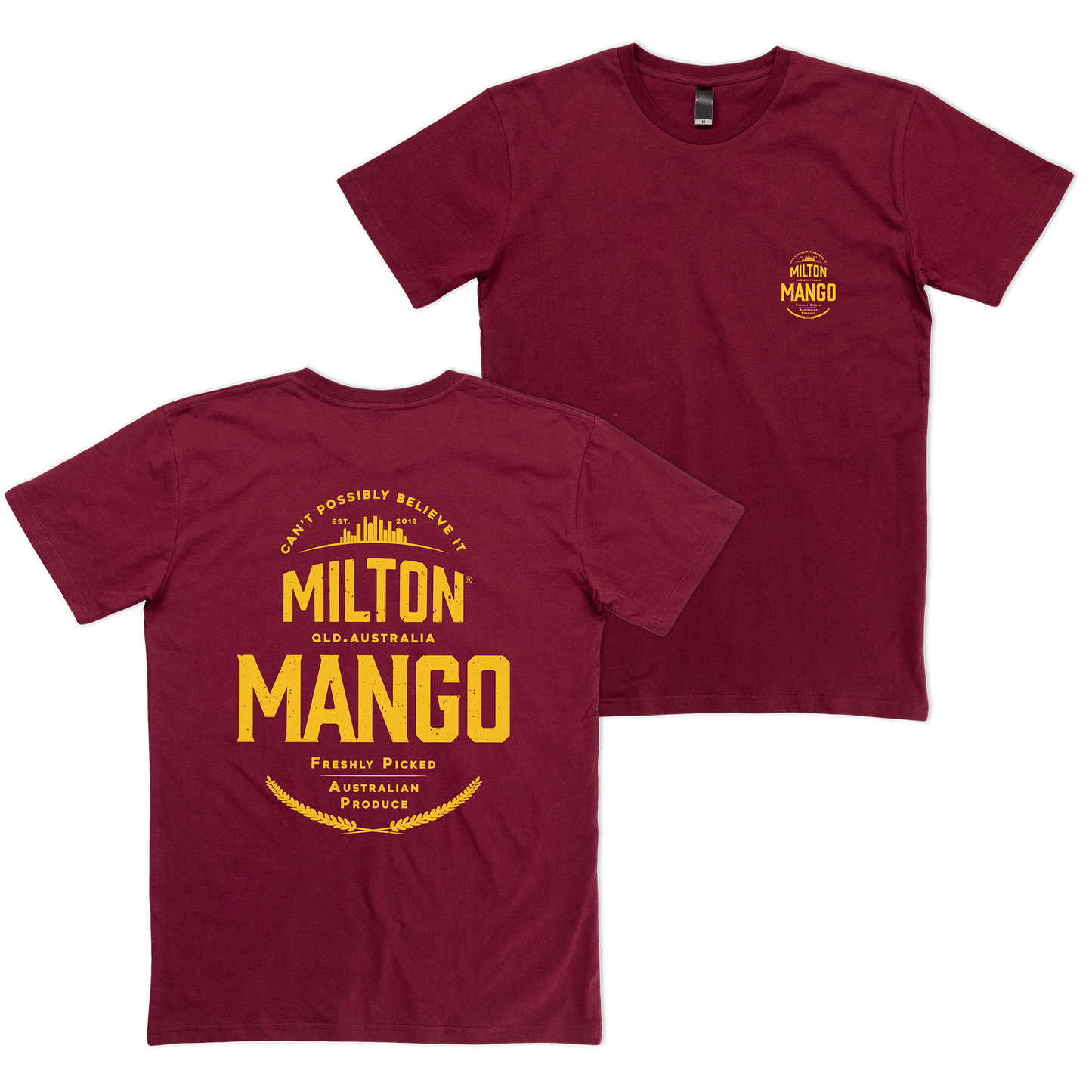 The Paddo Tee Burgundy T-Shirts Milton Mango