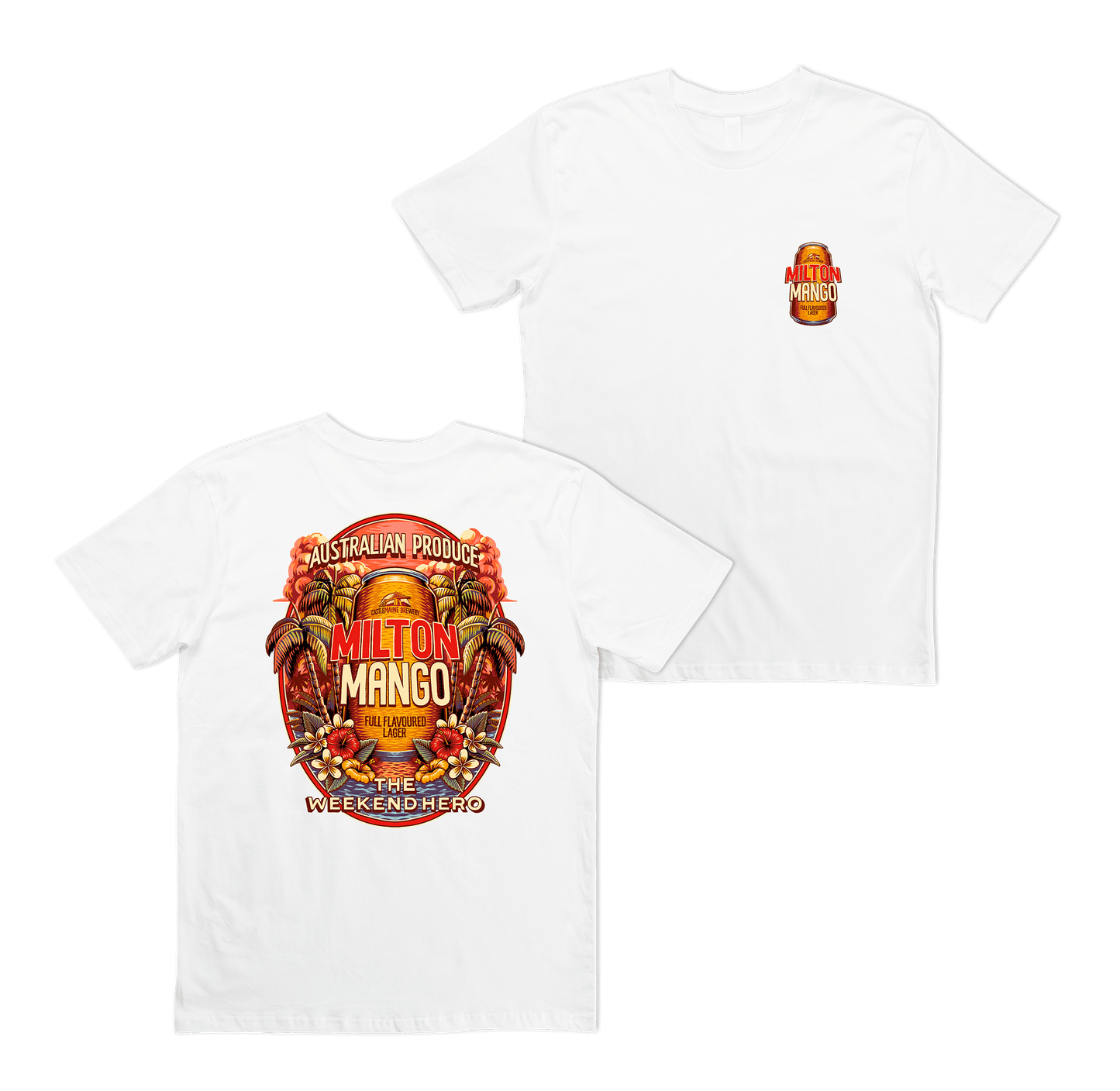 Weekend Hero Tee White T-Shirt Milton Mango