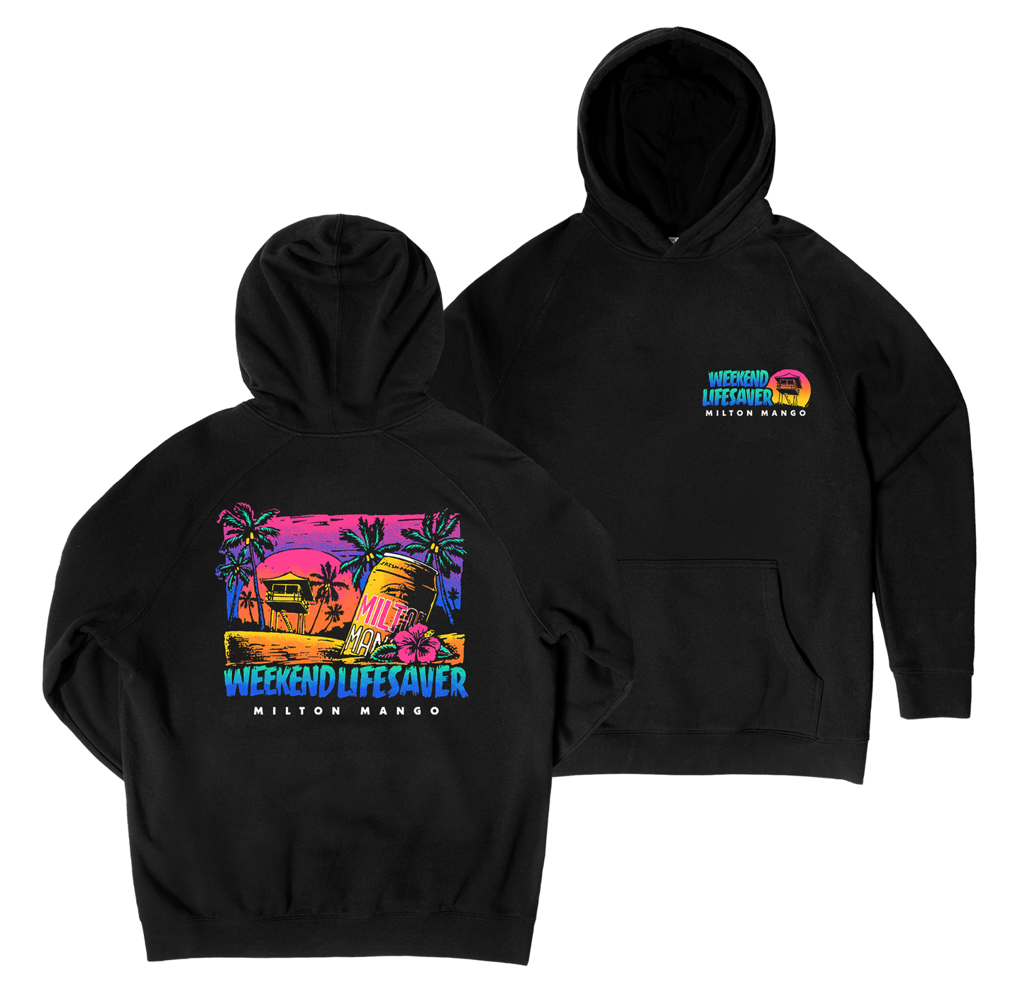 Weekend Lifesaver Hoodie Black Hoodie Milton Mango