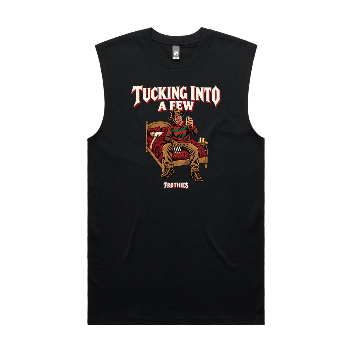 Tucking Into A Few Tank Black — Black front