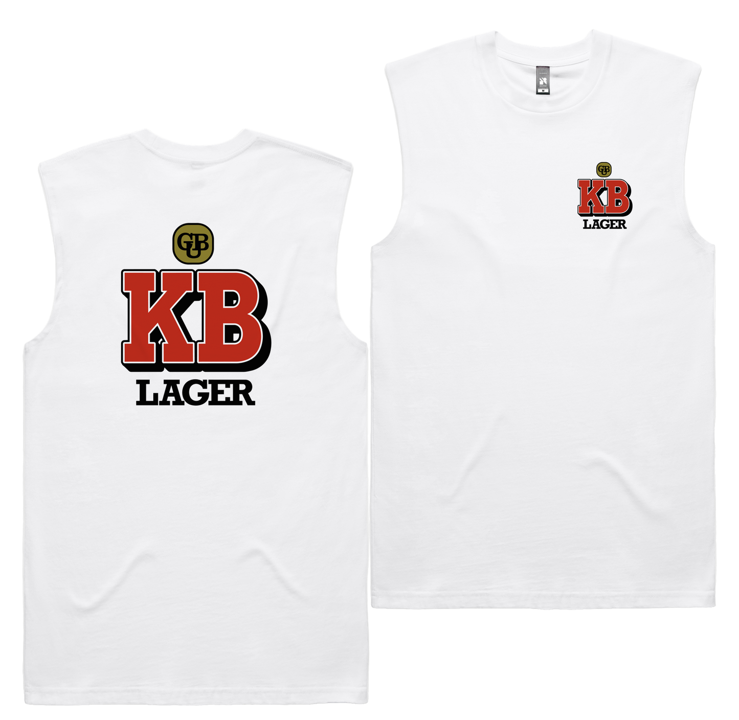 KB Larger Tank — White front & back