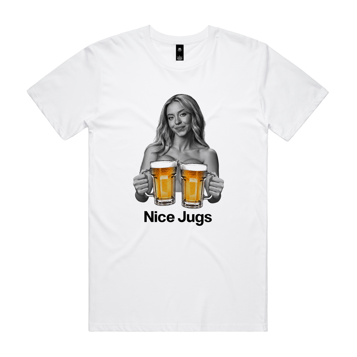 Nice Jugs Tee — White front