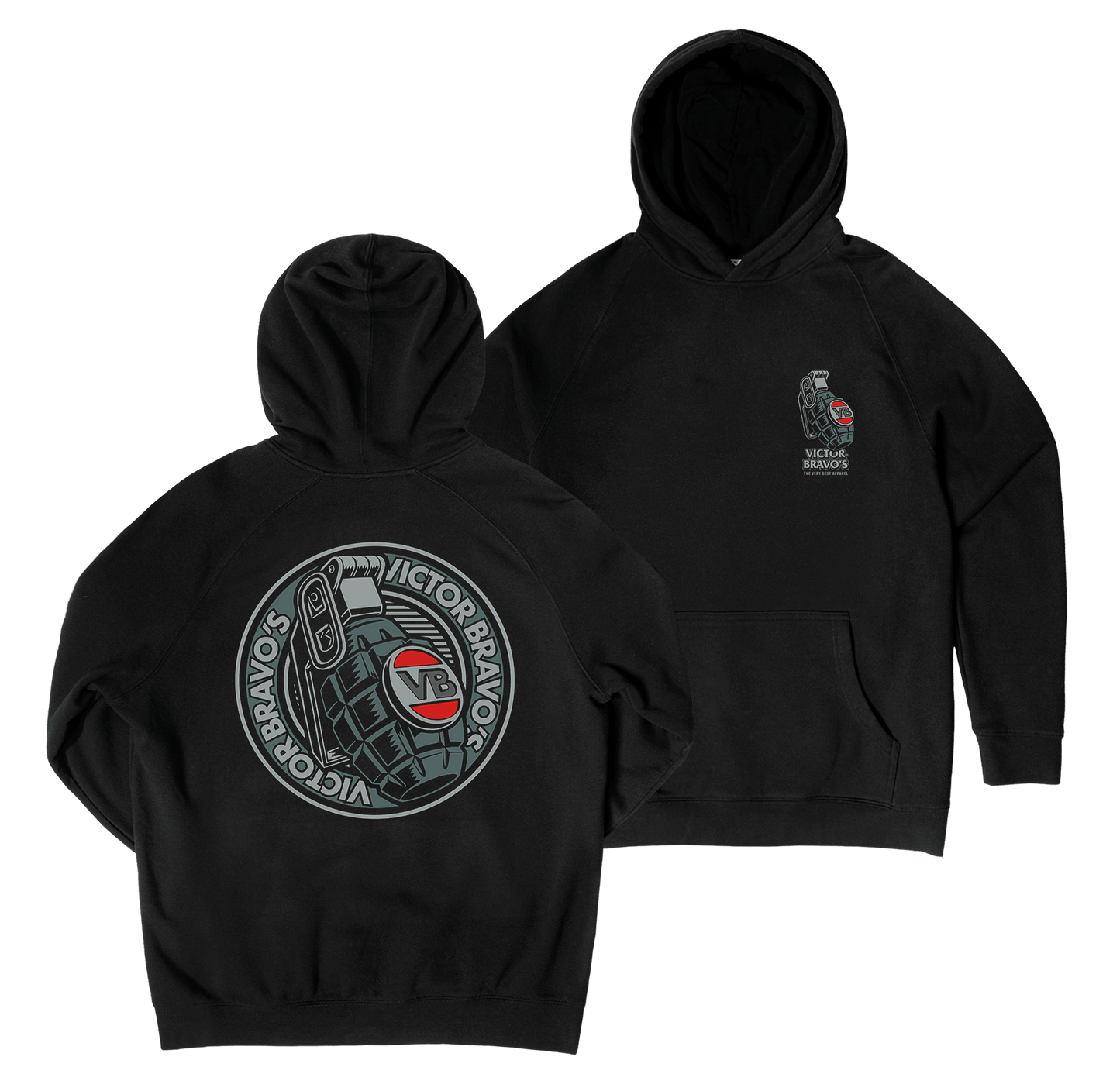 Badge Greenade 2 Hoodie Black Hoodie Victor Bravo's
