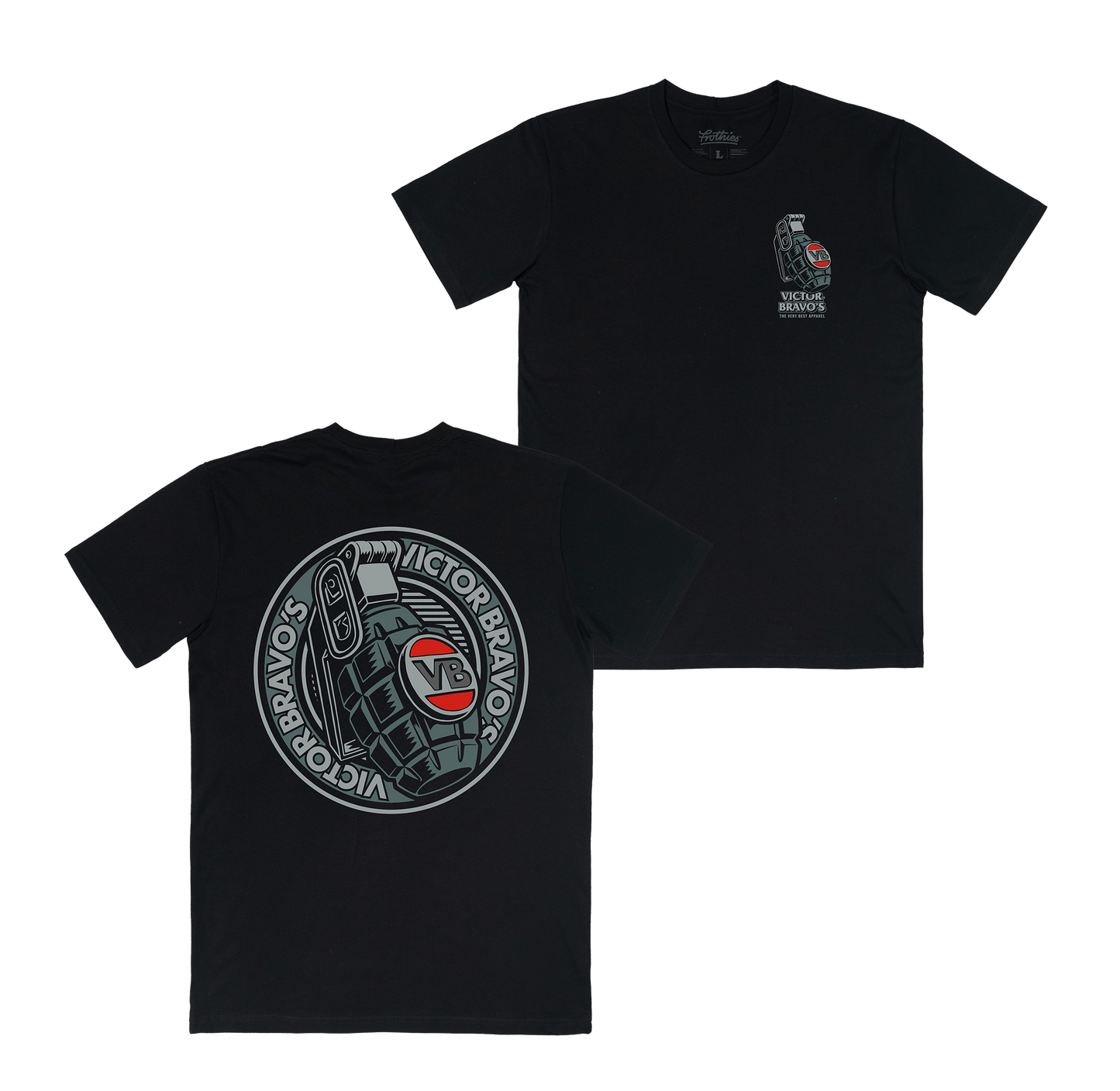 Badge Greenade 2 Tee Black T-Shirts Victor Bravo's