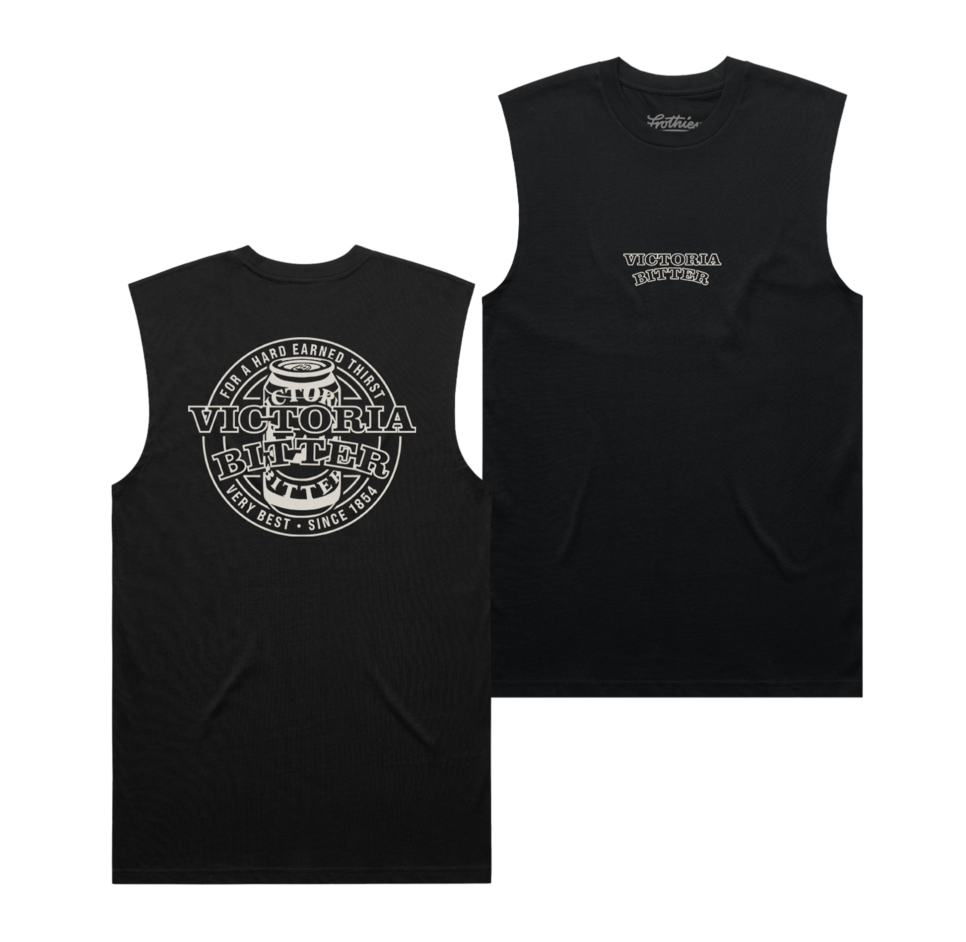 Stencil Muscle Tee Black T-Shirt Victor Bravo's