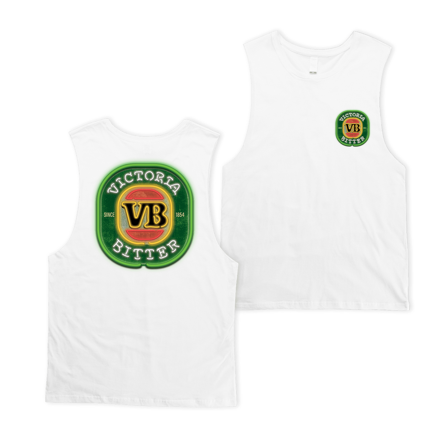 VB Neon Muscle Tee White Muscle Tank Victor Bravo's