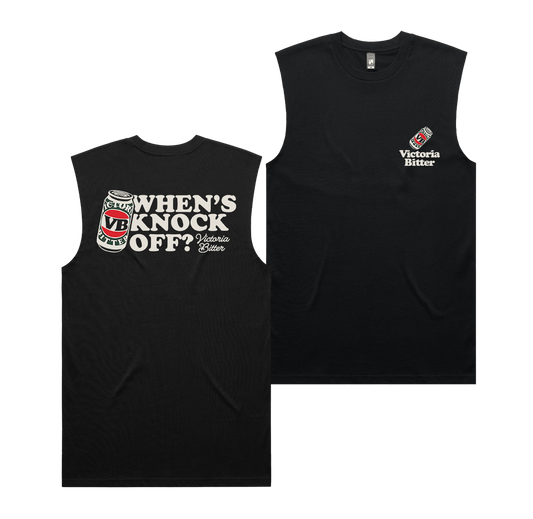 When's Knock Off? Muscle Tee Black T-Shirt Victor Bravo's