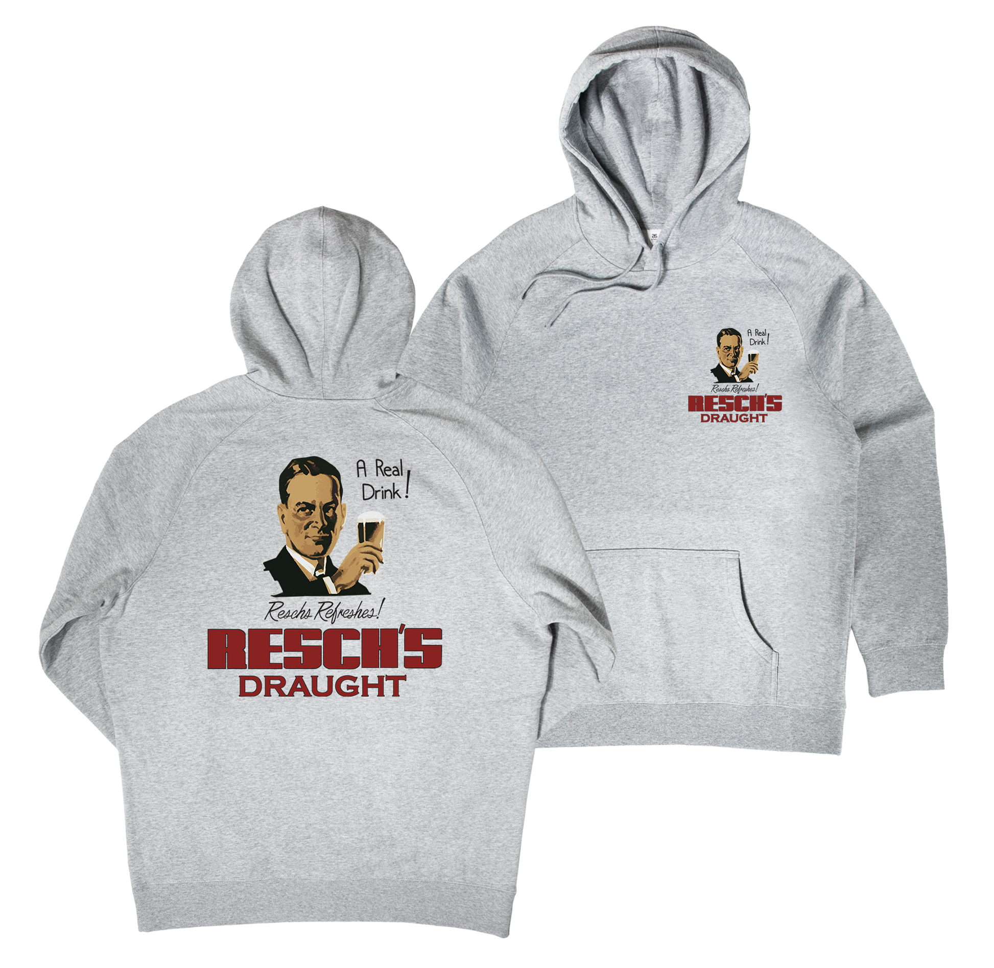 A Real Drink Hoodie — Grey Marle